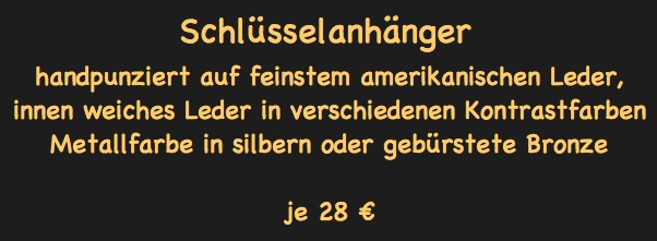 Schlüsselanhänger je 28 €